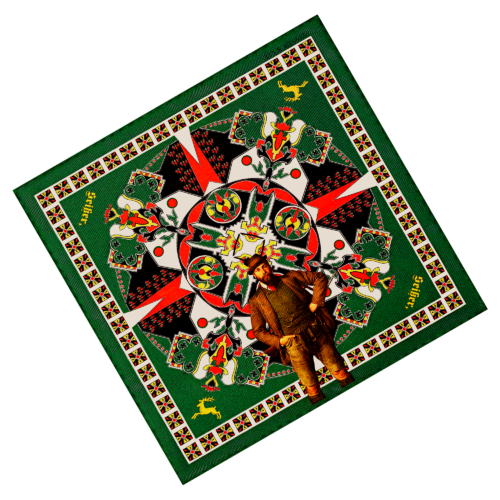 Seisser-Seiden- und Einstecktuch_Sommerfrische BadAusse racing green aus Seidentwill